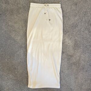 JLUXLABEL Cream Ribbed Maxi Skirt